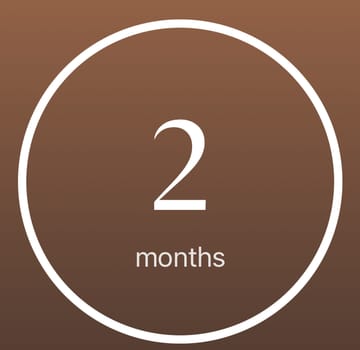 A two-month milestone: a ring around the number 2.